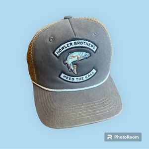 Howler Bros. Mesh back trucker rope hat with trout embroidery. “Heed the Call”